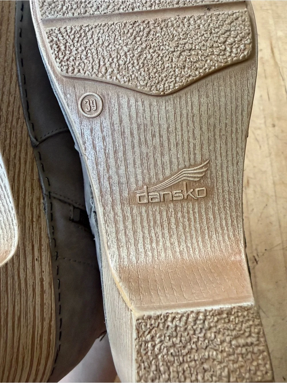 DANSKO Maria Clog Boot Grey Taupe Nubuck Leather Zip Up 39
